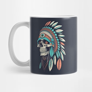 Red Indian Skull  - Classic Vintage Summer Mug